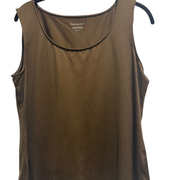 Charter Club Brown Sleeveless Tank Top - Picture 1 of 3